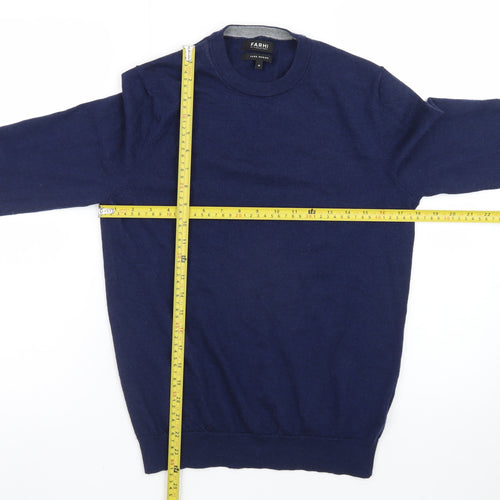 Farhi by Nicole Farhi Womens Blue Merino Wool Crew Neck Jumper M