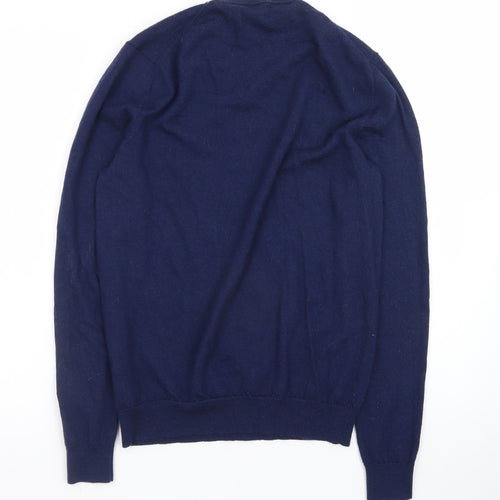 Farhi by Nicole Farhi Womens Blue Merino Wool Crew Neck Jumper M