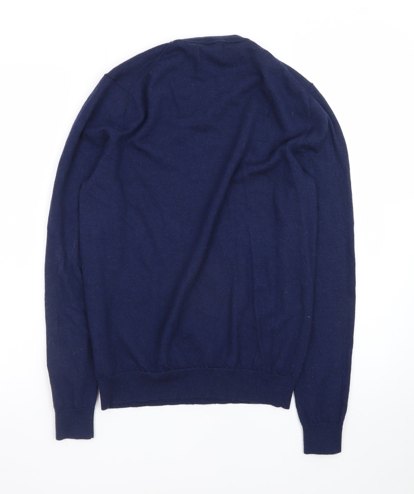 Farhi by Nicole Farhi Womens Blue Merino Wool Crew Neck Jumper M