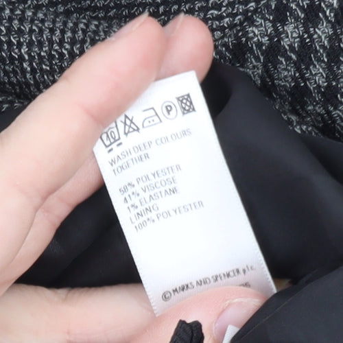 Marks and Spencer Women Grey A-Line Check Skirt Size 12