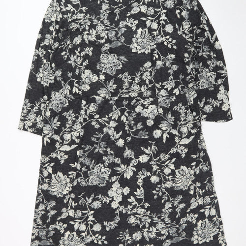 Bonmarché Women’s Black Floral Knee Length Shift Dress Size 22