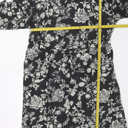 Bonmarché Women’s Black Floral Knee Length Shift Dress Size 22