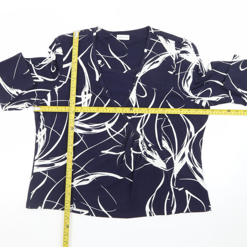 Eastex Women's Blue Abstract Wrap Jersey Blouse Size 20