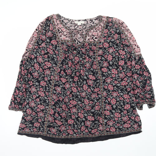 Monsoon Women’s Multicoloured Floral Tunic Blouse Size 18 Viscose