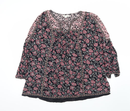 Monsoon Women’s Multicoloured Floral Tunic Blouse Size 18 Viscose