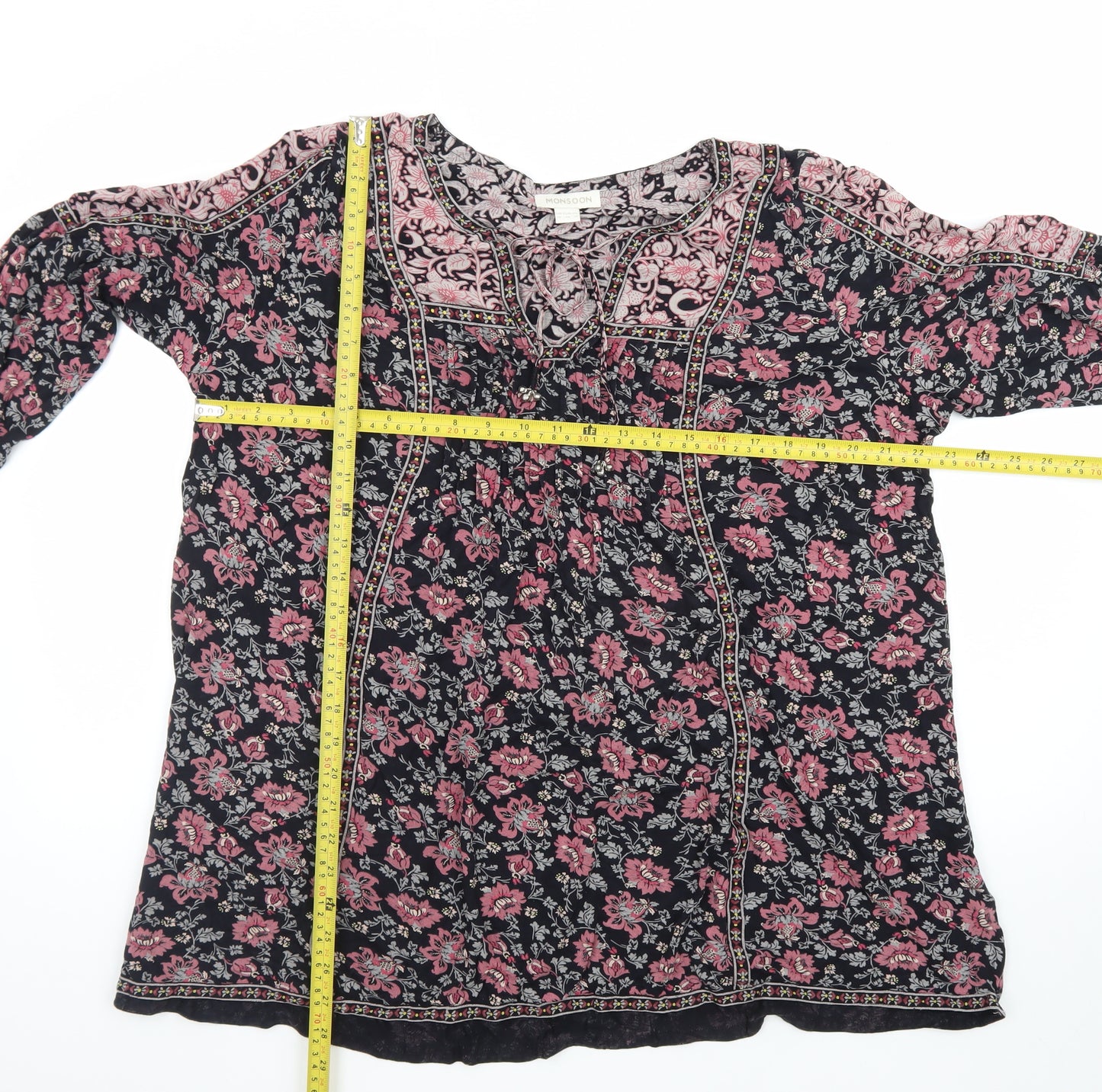 Monsoon Women’s Multicoloured Floral Tunic Blouse Size 18 Viscose