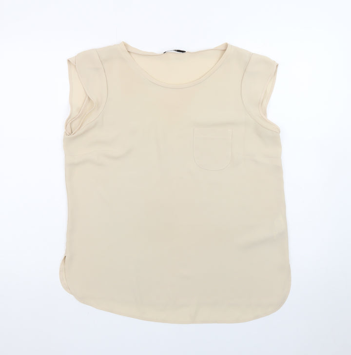 Marks and Spencer Autograph Womens Beige Sleeveless Blouse UK 12