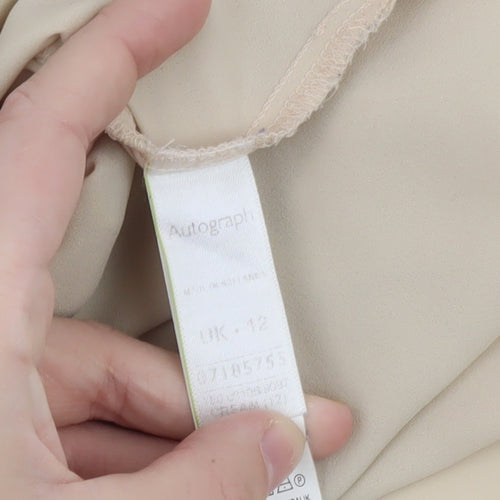 Marks and Spencer Autograph Womens Beige Sleeveless Blouse UK 12