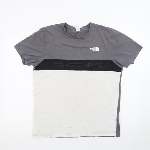 The North Face Men's Grey & White Colourblock Crew Neck T-Shirt M