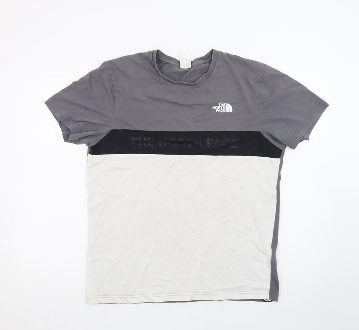 The North Face Men's Grey & White Colourblock Crew Neck T-Shirt M