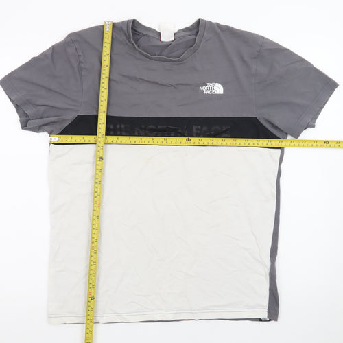 The North Face Men's Grey & White Colourblock Crew Neck T-Shirt M