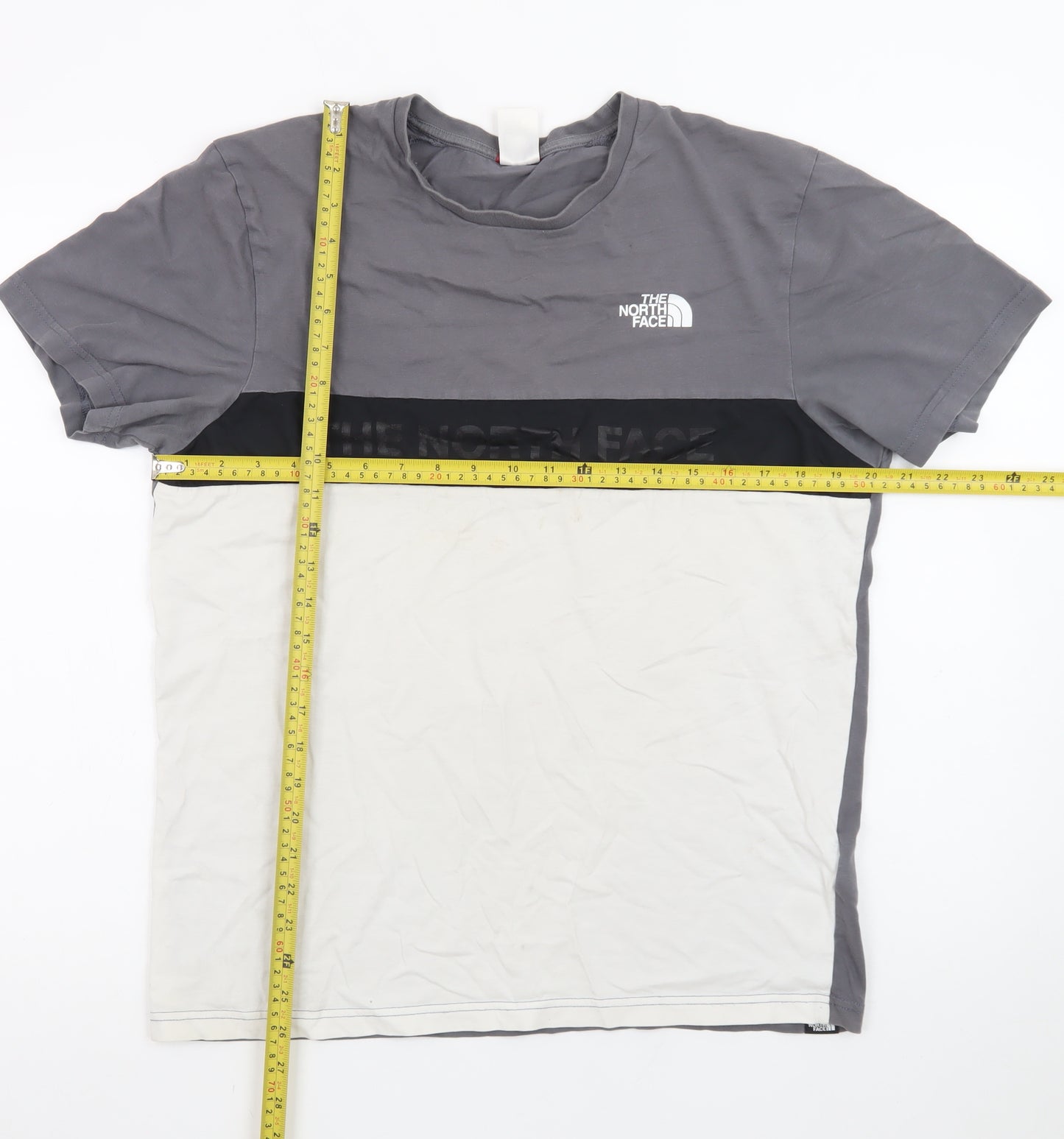 The North Face Men's Grey & White Colourblock Crew Neck T-Shirt M