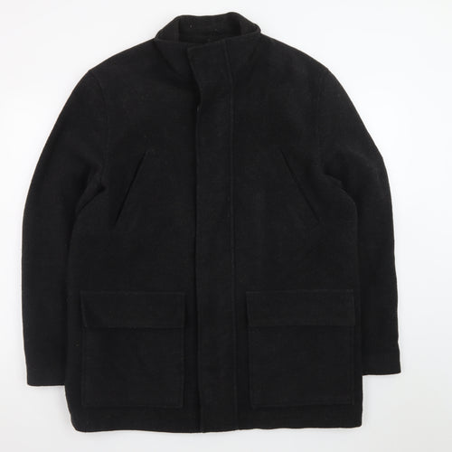 Butler & Webb Men's Black Wool Overcoat Medium 38in Regular Fit