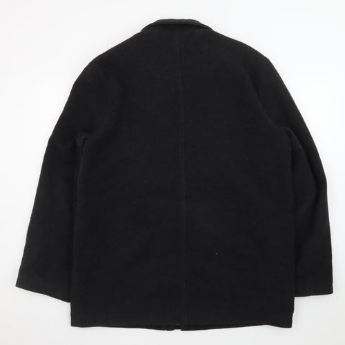 Butler & Webb Men's Black Wool Overcoat Medium 38in Regular Fit