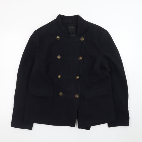 New Look Women's Black Wool Blend Military Jacket Size 16