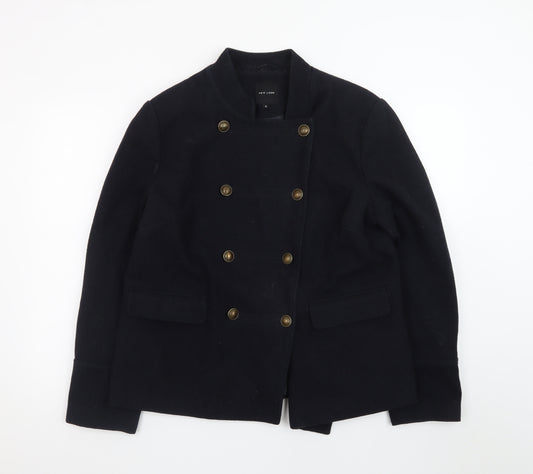 New Look Women's Black Wool Blend Military Jacket Size 16