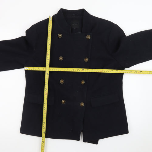 New Look Women's Black Wool Blend Military Jacket Size 16