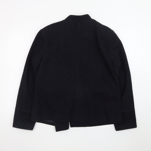 New Look Women's Black Wool Blend Military Jacket Size 16