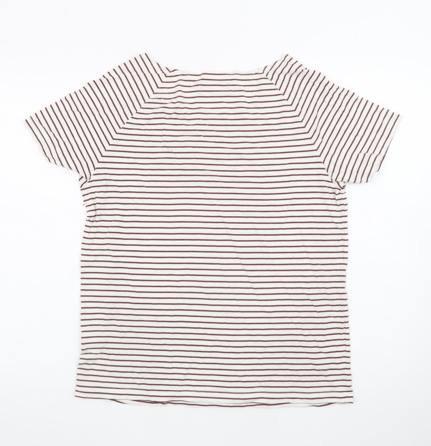Fred Perry Women’s White Striped Cotton T-Shirt UK 10
