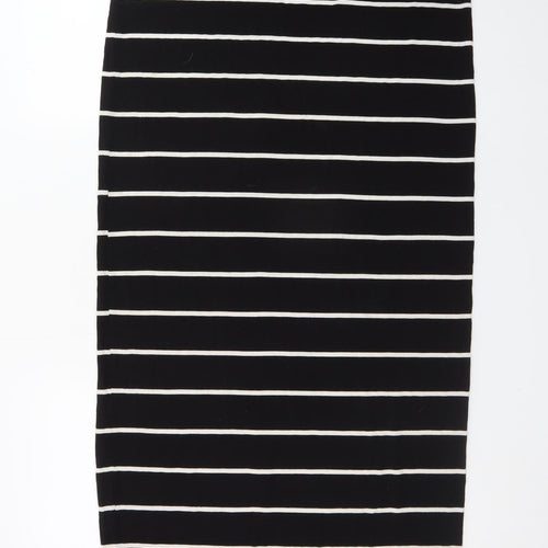 Zara Women’s Black Striped Midi T-Shirt Dress Size 12