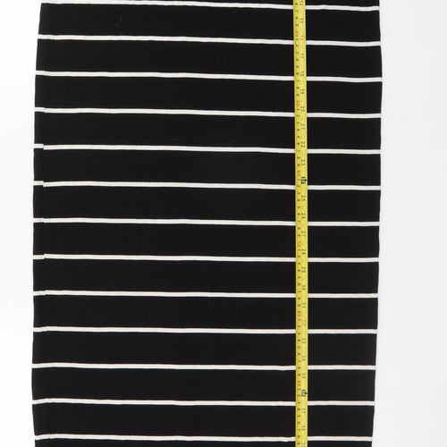 Zara Women’s Black Striped Midi T-Shirt Dress Size 12