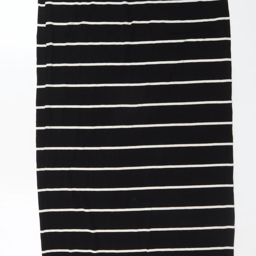 Zara Women’s Black Striped Midi T-Shirt Dress Size 12