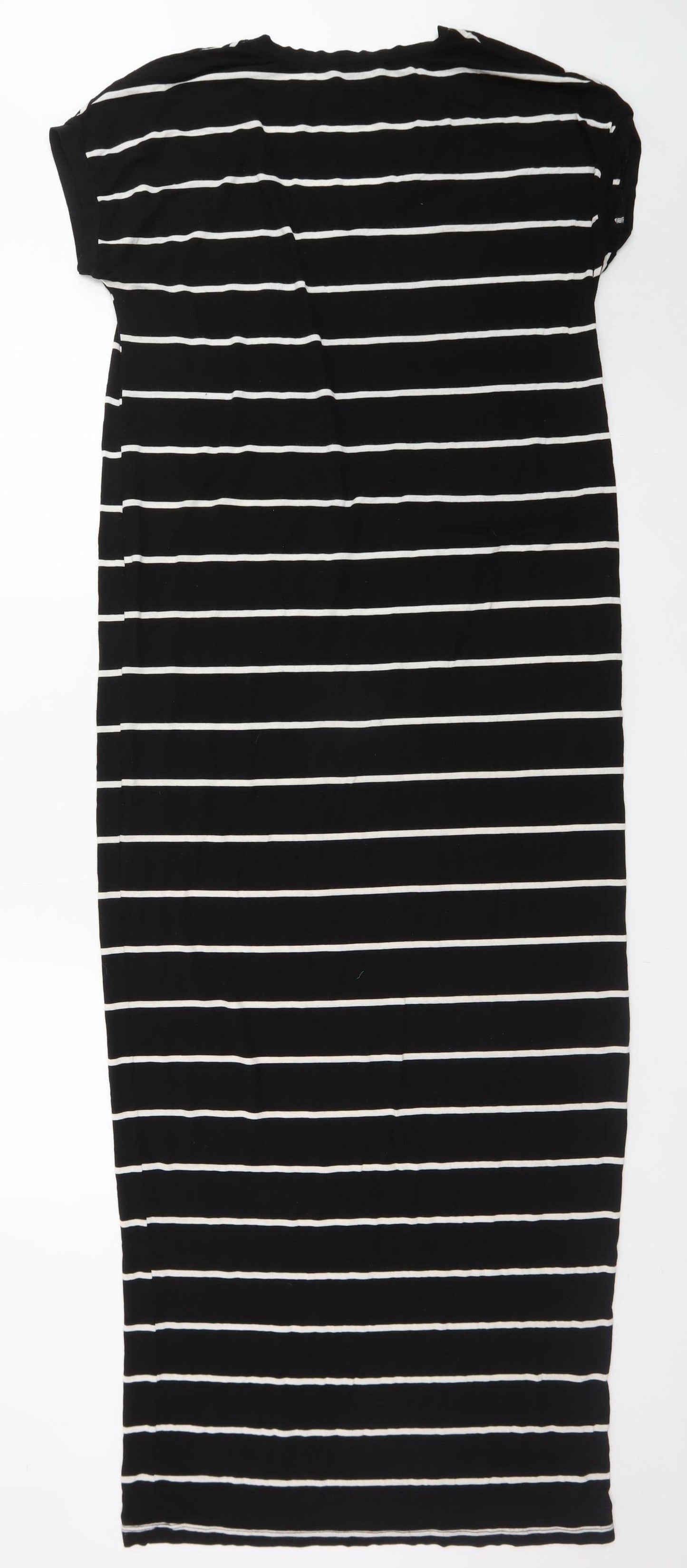 Zara Women’s Black Striped Midi T-Shirt Dress Size 12
