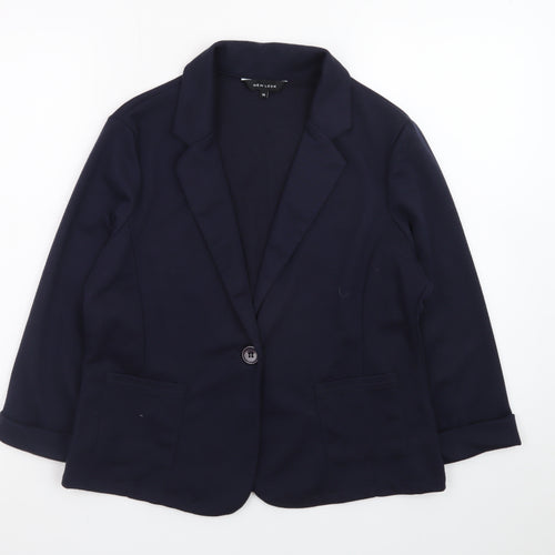 New Look Women's Blue Size 14 Regular Fit Blazer Jacket