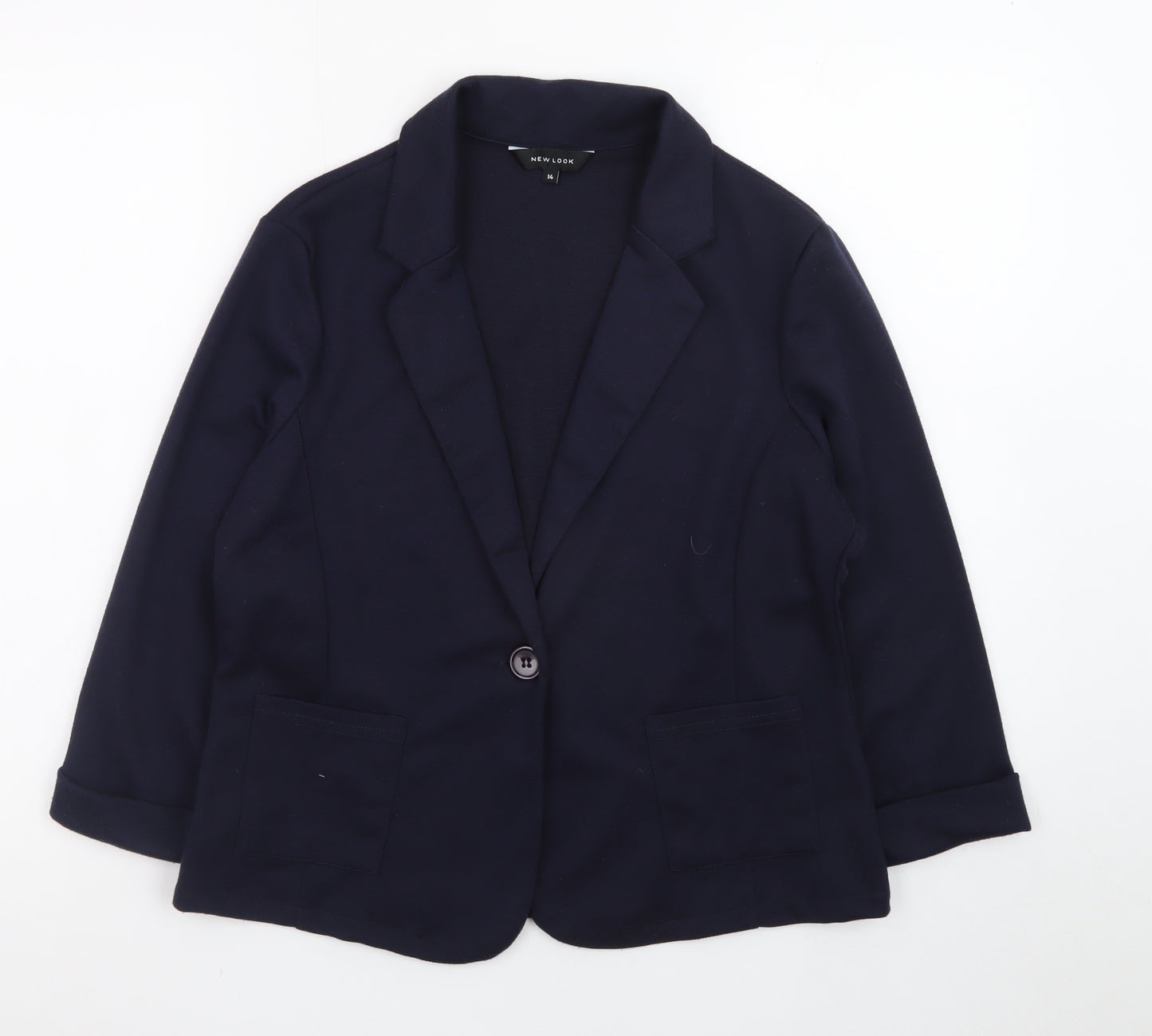 New Look Women's Blue Size 14 Regular Fit Blazer Jacket