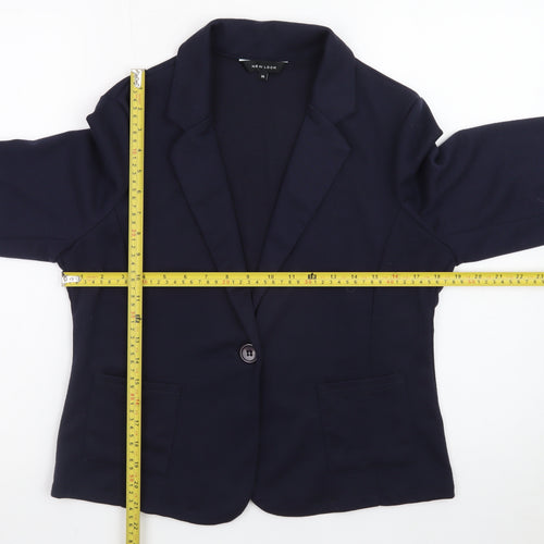 New Look Women's Blue Size 14 Regular Fit Blazer Jacket