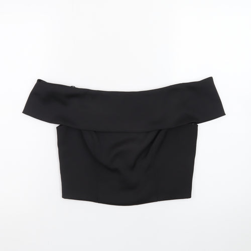 Coast Womens Black Off Shoulder Cropped Blouse UK 10