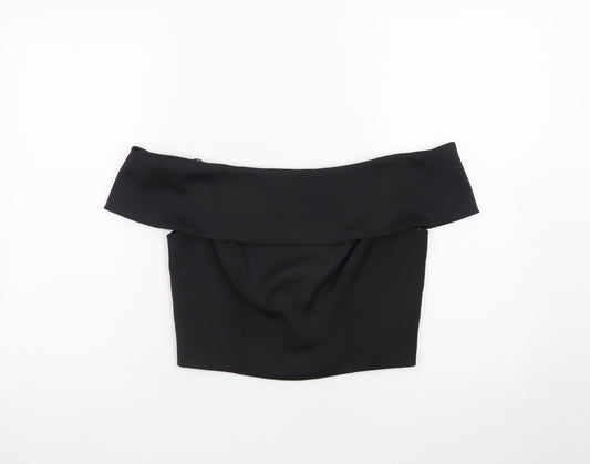 Coast Womens Black Off Shoulder Cropped Blouse UK 10