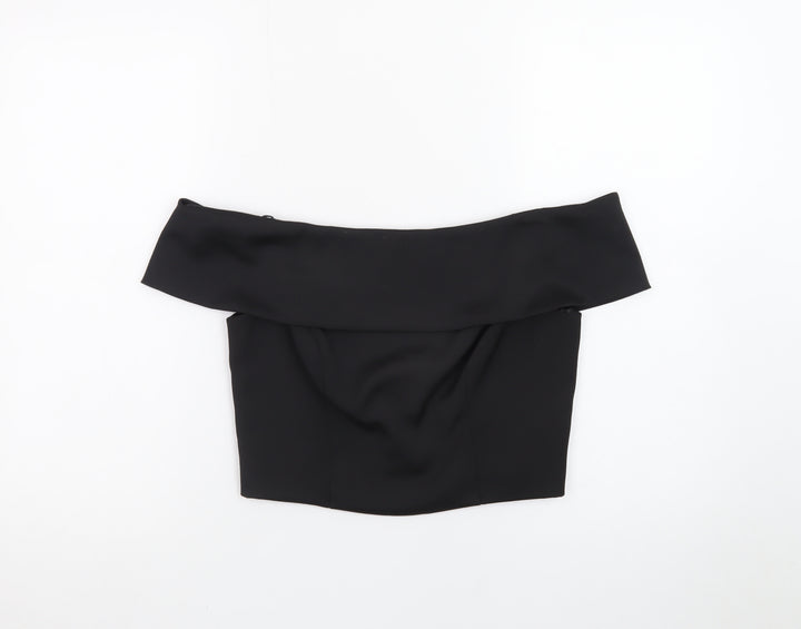 Coast Womens Black Off Shoulder Cropped Blouse UK 10