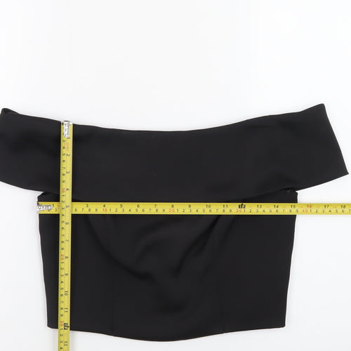 Coast Womens Black Off Shoulder Cropped Blouse UK 10