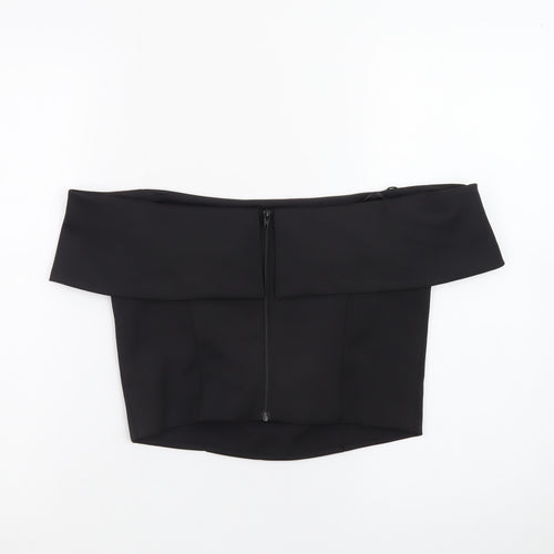 Coast Womens Black Off Shoulder Cropped Blouse UK 10