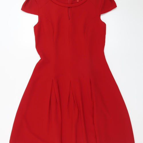 Next Women’s Red Fit & Flare Knee Length Dress Size 10