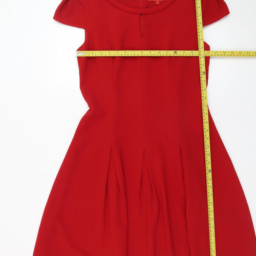 Next Women’s Red Fit & Flare Knee Length Dress Size 10