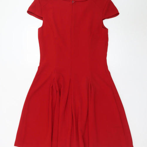 Next Women’s Red Fit & Flare Knee Length Dress Size 10