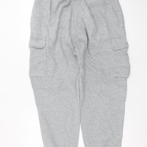 Nike Men's Grey Cargo Sweatpants L Regular Fit Cotton Blend