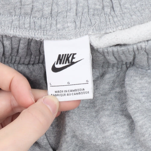 Nike Men's Grey Cargo Sweatpants L Regular Fit Cotton Blend