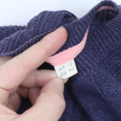 White Stuff Women's Purple Cardigan UK 12 Button Front Knitwear