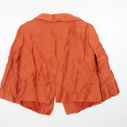 Kaliko Women's Orange Silk Shawl Collar Blazer Size 14