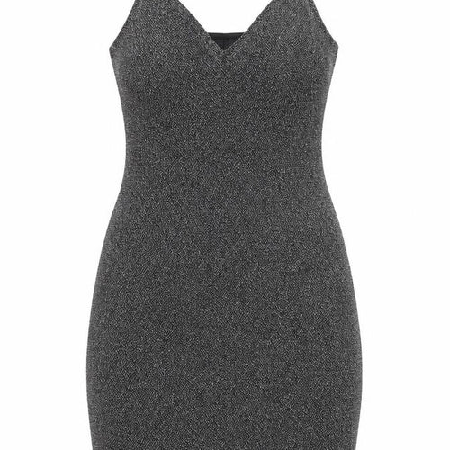 H&M Divided Women Silver Glitter Bodycon Dress Size 8