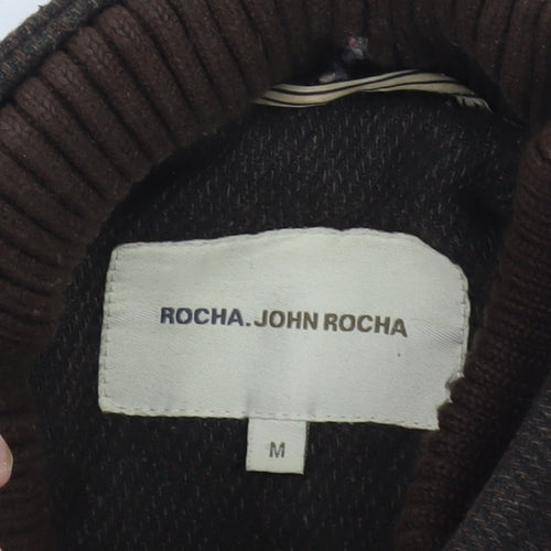 Rocha John Rocha Men Brown Wool Military Style Coat Size M