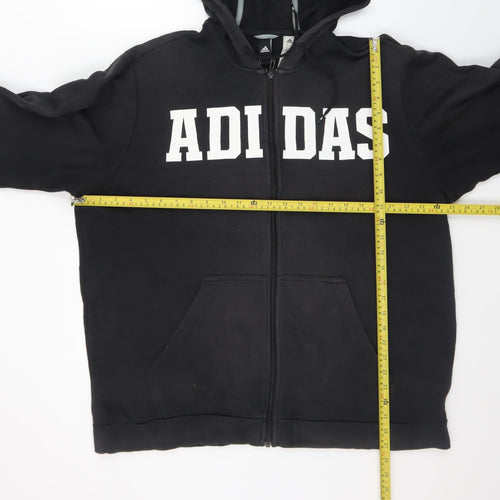 Adidas Mens Black XL Full Zip Hoodie Sports Fleece Sweatshirt