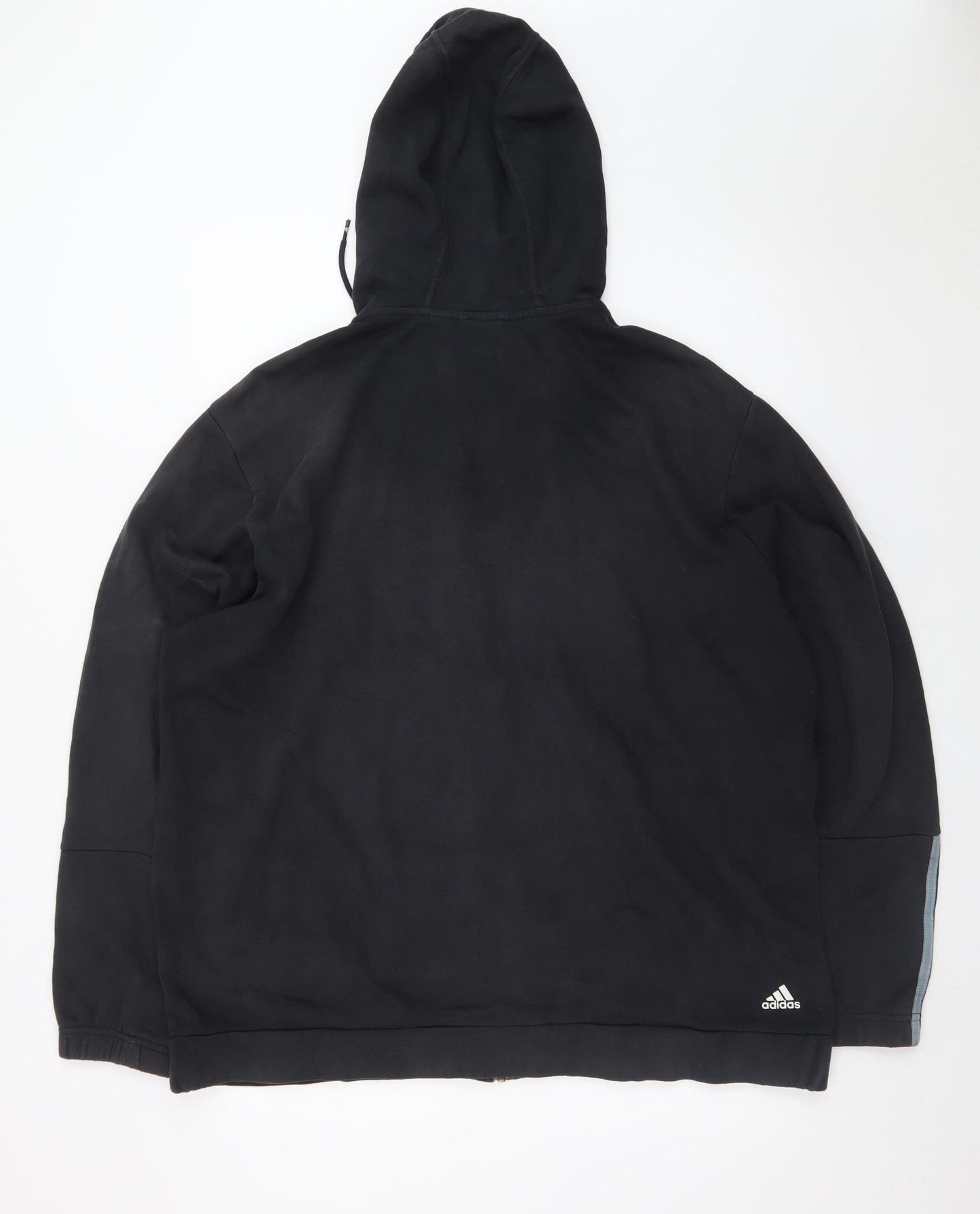 Adidas Mens Black XL Full Zip Hoodie Sports Fleece Sweatshirt