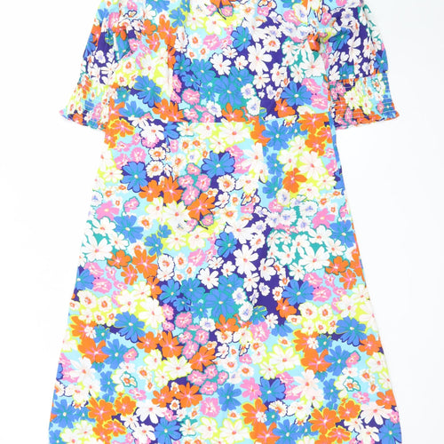 Studio Women’s Multicoloured Floral A-Line Puff Sleeve Dress Size 16
