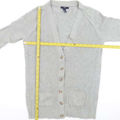 Gap Mens Grey Cotton Wool Cardigan M Long Sleeve V-Neck Knit