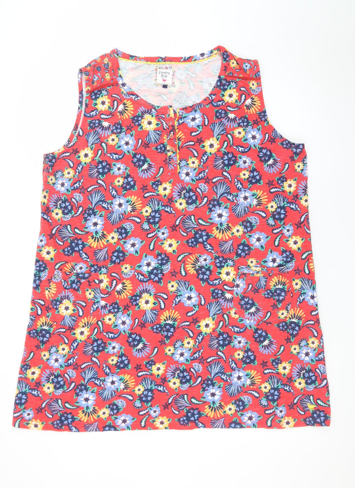 Country Rose Women's Red Floral Sleeveless Shift Dress XL