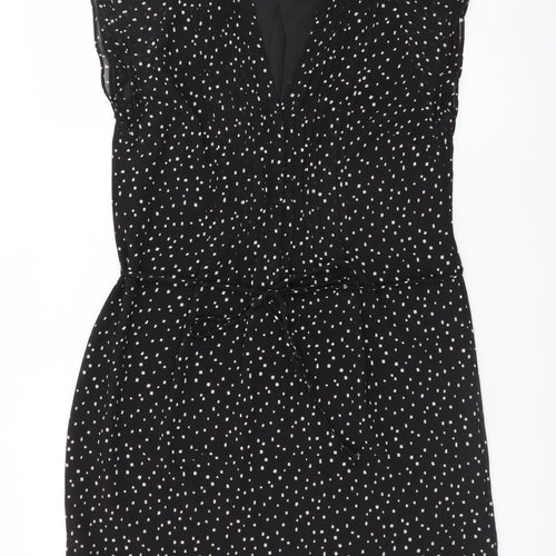 H&M Women's Black Polka Dot Shift Dress Size 8 Short Length